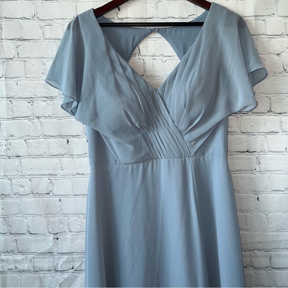 Azazie Light Blue Polyester Formal Dress with Slit size 10 - Picture 7 of 11